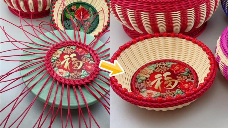 Stwórz 1 z 5 modnych koszyków PE Rattan z akrylowym dnem i otworami DIY